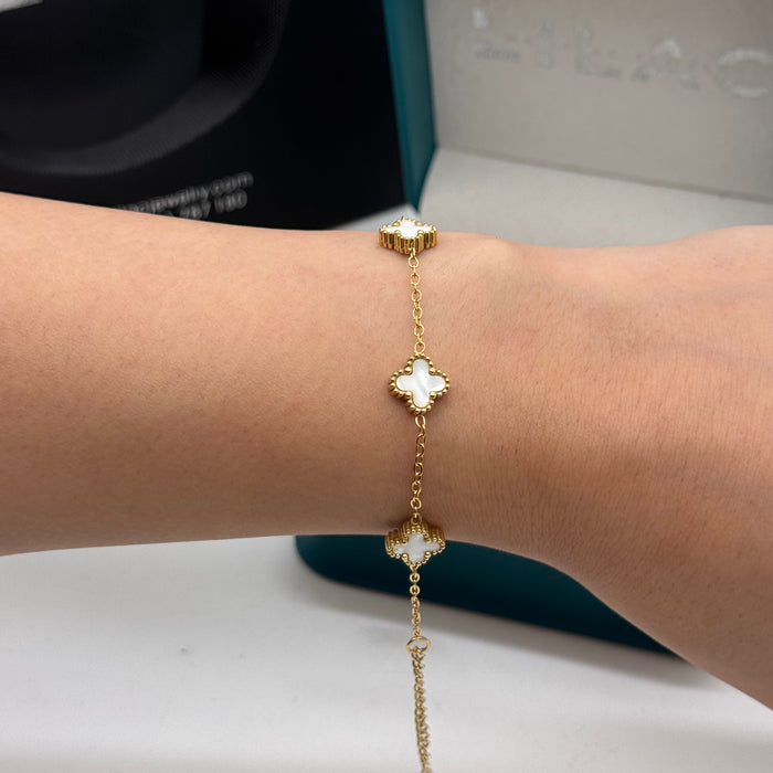 Van Cleef Gold Plated 9MM Bracelet For Women