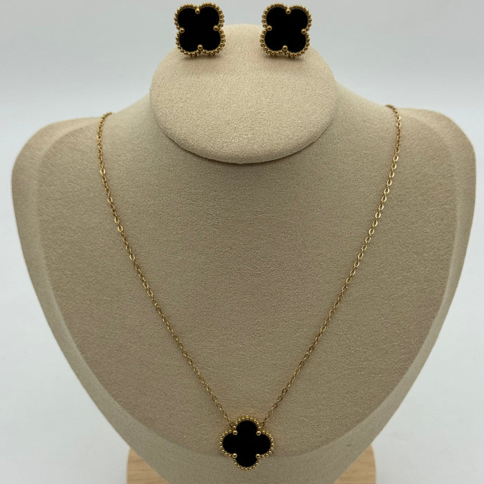 Van Cleef Gold Plated 15MM Necklace Matching Earring
