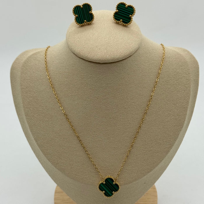 Van Cleef Gold Plated 15MM Necklace Matching Earring
