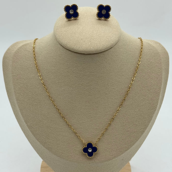 Van Cleef Gold Plated 13MM Necklace Matching Earring