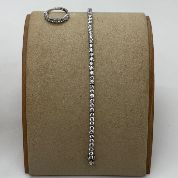 Classic Tennis Jewelry Set – Large Zircon Necklace