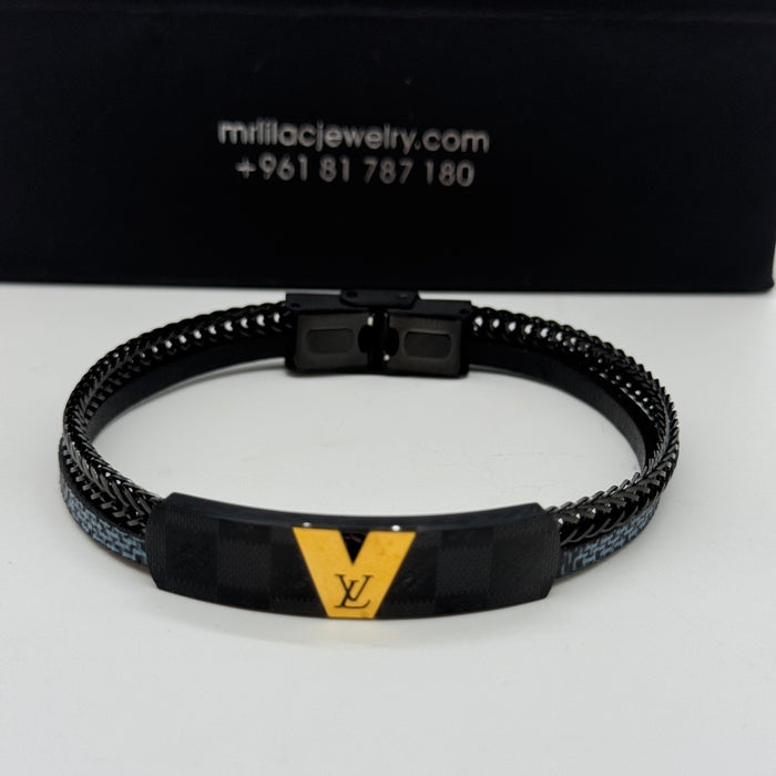 Louis Vuitton-Inspired Black & Yellow Rope Bracelet – Street Luxe Edition