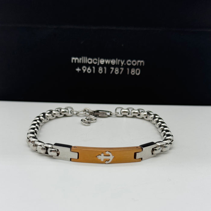 Men’s Gold & Silver Steel Bracelet – Anchor Edition