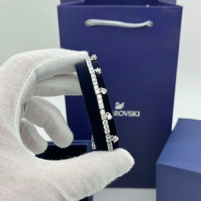 Swarovski Angelic Tennis Bracelet with Dangling Hearts - 5556913