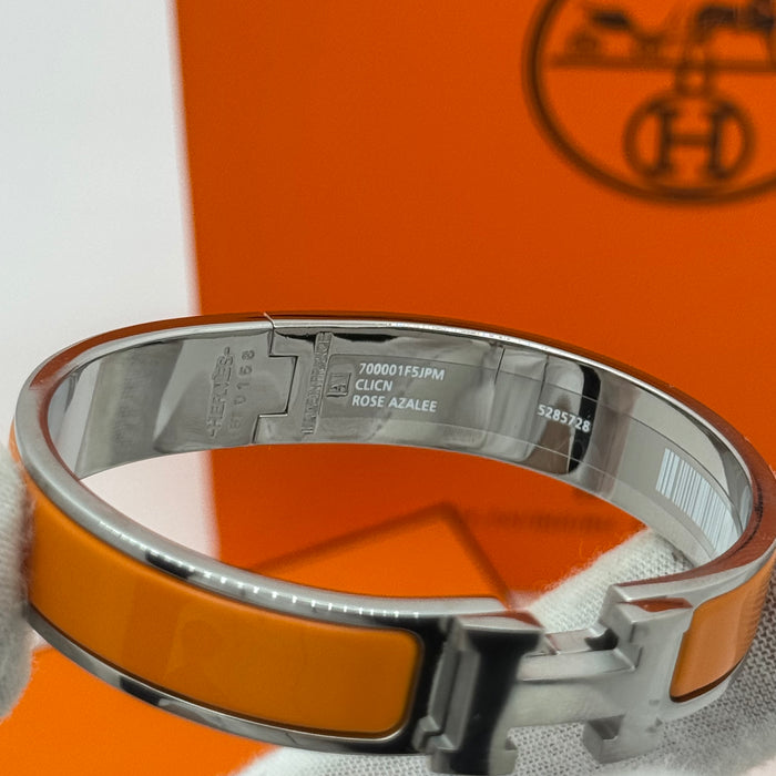 Hermès Clic H Enamel Bracelet - Silver Tone Finish