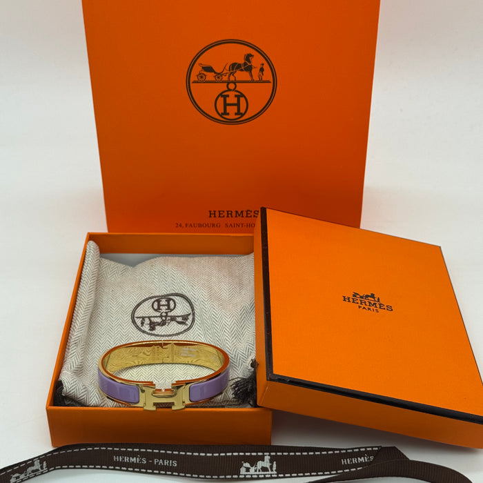 Hermès Clic H Bracelet – Enamel with Gold Tone