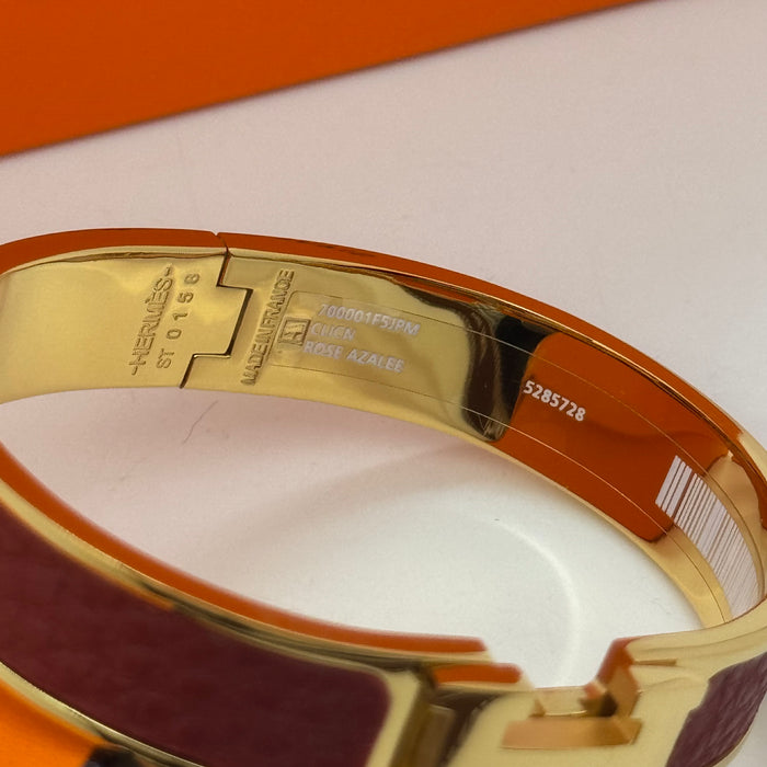Hermès Clic H Leather Bracelet – Gold & Rose Gold Tone