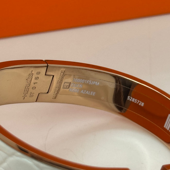 Hermès Clic H Leather Bracelet – Gold & Rose Gold Tone