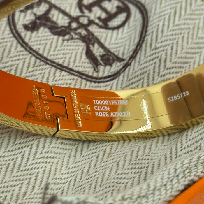 Hermès Clic H Leather Bracelet – Gold & Rose Gold Tone
