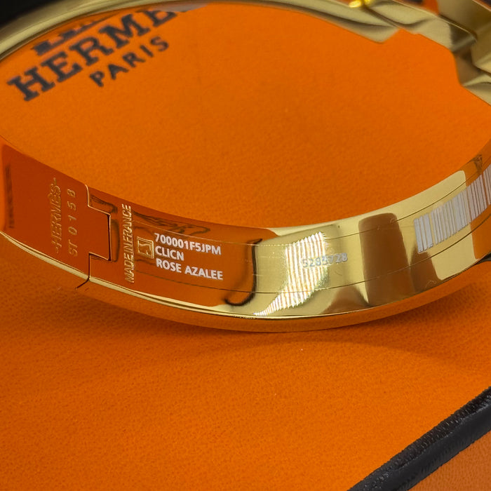 Hermès Clic H Enamel Bracelet – Gold-Rose-Silver Tone Finish