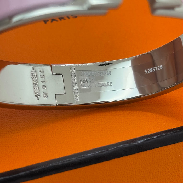 Hermès Clic H Enamel Bracelet - Silver Tone Finish