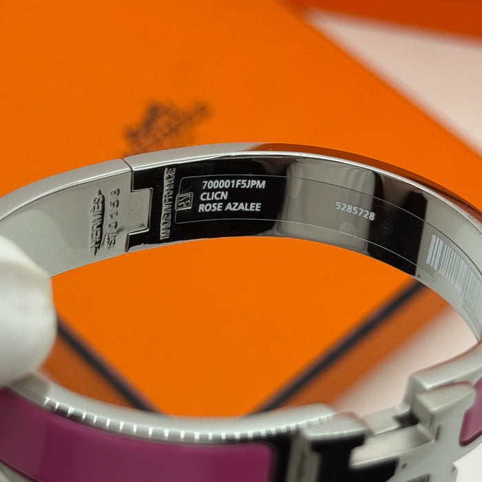 Hermès Clic H Enamel Bracelet - Silver Tone Finish
