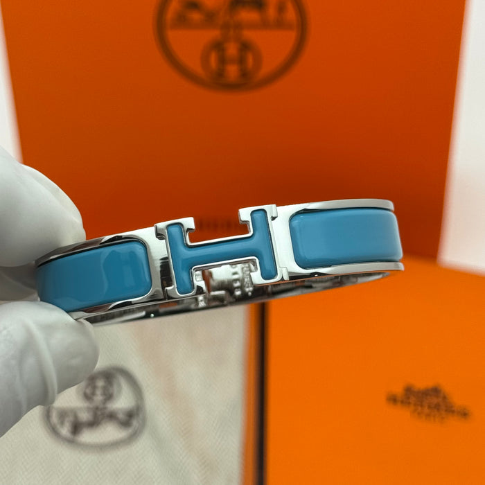 Hermès Clic H Enamel Bracelet – Gold-Rose-Silver Tone Finish