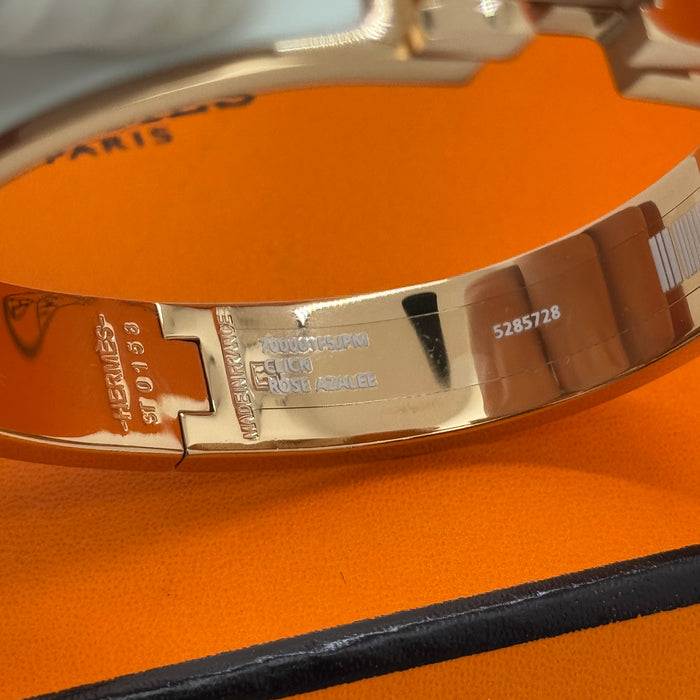 Hermès Clic H Bracelet – Enamel with Rose Gold Tone