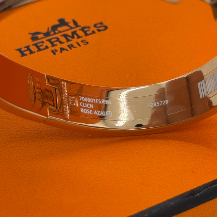 Hermès Clic H Enamel Bracelet – Gold-Rose-Silver Tone Finish