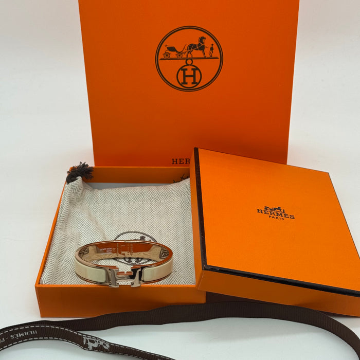 Hermès Clic H Bracelet – Enamel with Rose Gold Tone