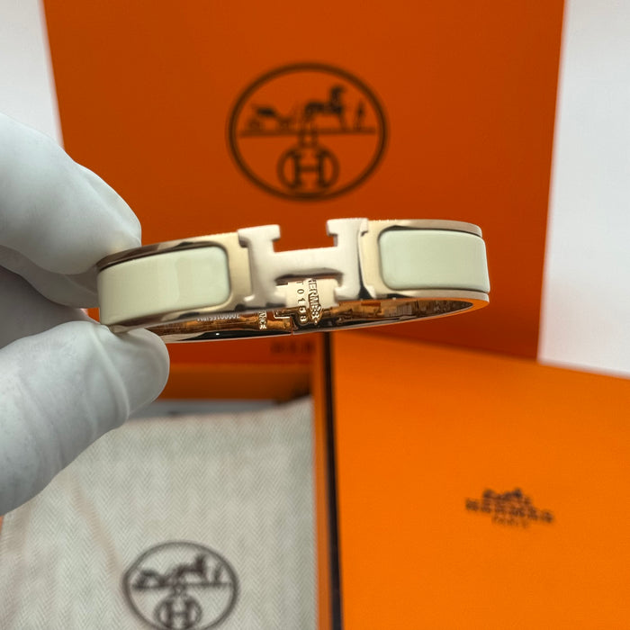 Hermès Clic H Bracelet – Enamel with Rose Gold Tone