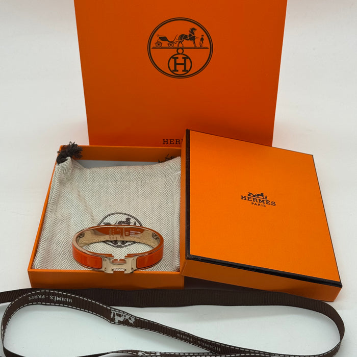 Hermès Clic H Bracelet – Enamel with Rose Gold Tone