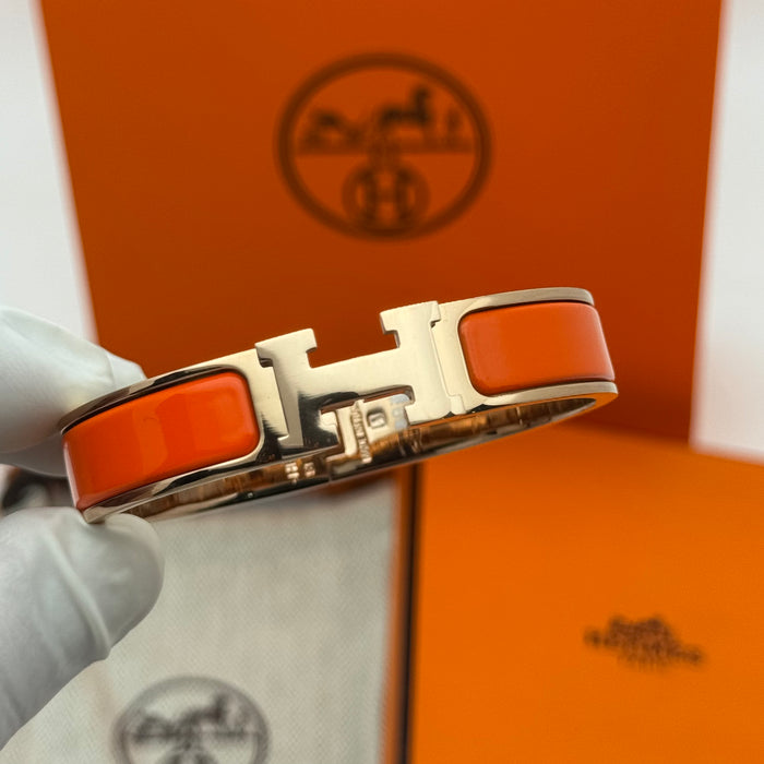 Hermès Clic H Bracelet – Enamel with Rose Gold Tone