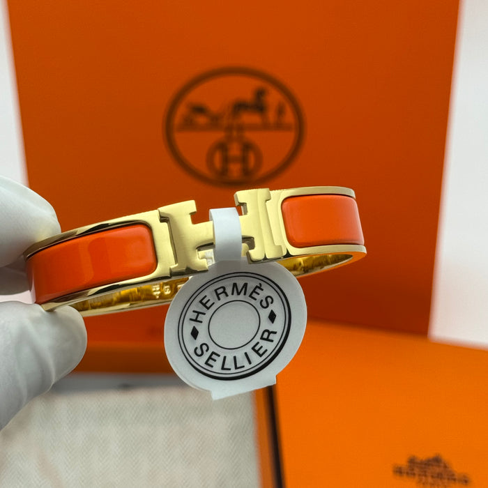 Hermès Clic H Bracelet – Enamel with Gold Tone