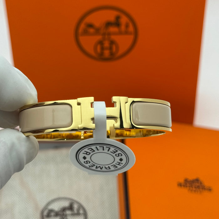 Hermès Clic H Bracelet – Enamel with Gold Tone