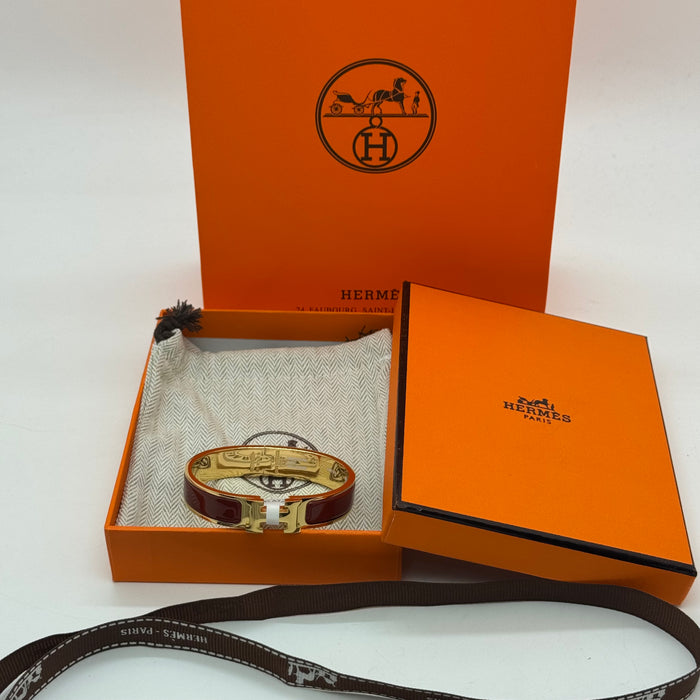 Hermès Clic H Bracelet – Enamel with Gold Tone