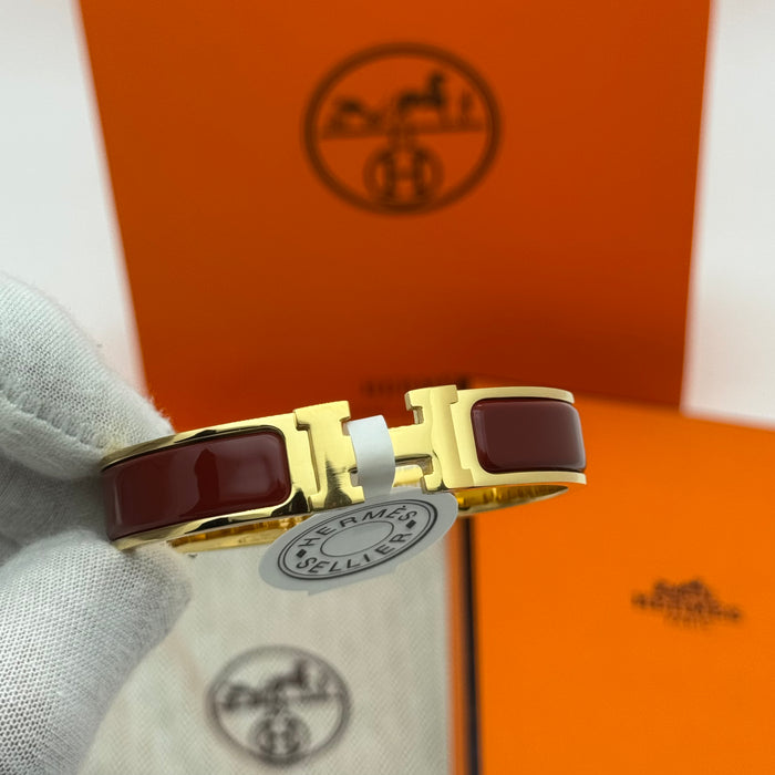 Hermès Clic H Bracelet – Enamel with Gold Tone