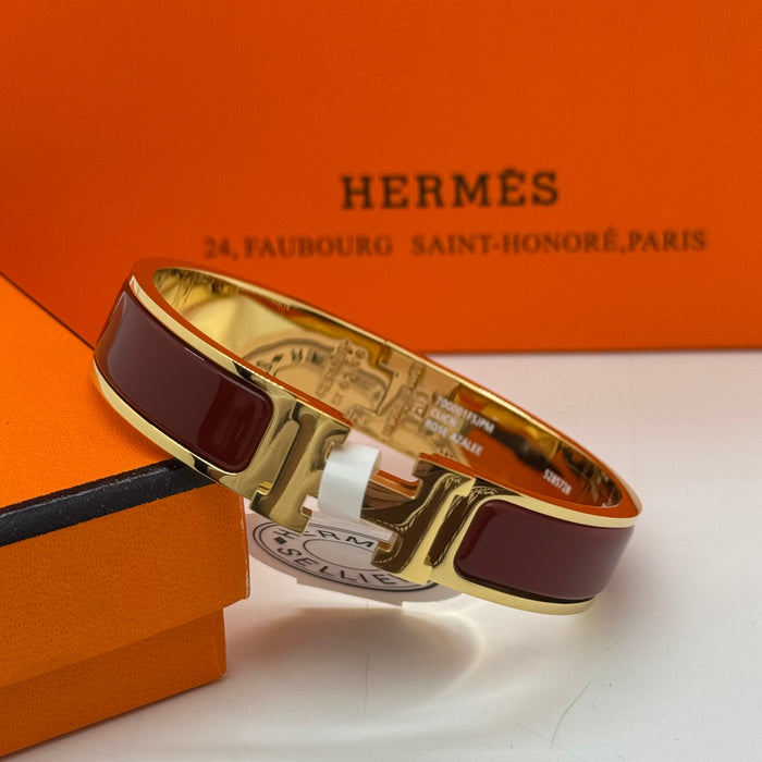 Hermès Clic H Bracelet – Enamel with Gold Tone