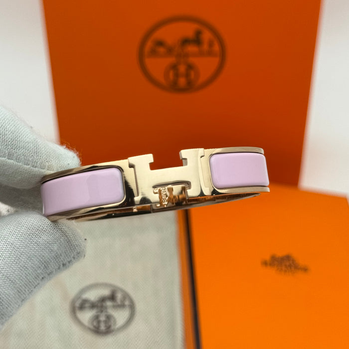 Hermès Clic H Bracelet – Enamel with Rose Gold Tone
