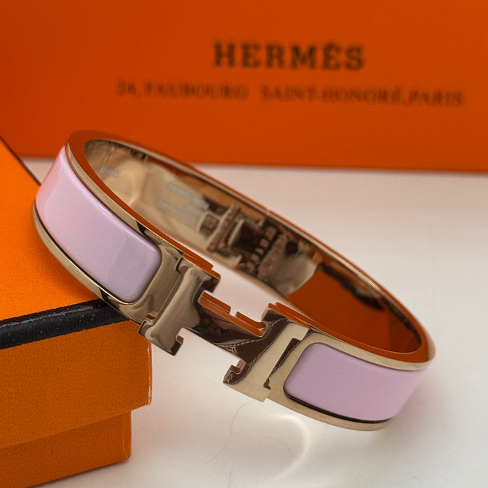 Hermès Clic H Bracelet – Enamel with Rose Gold Tone