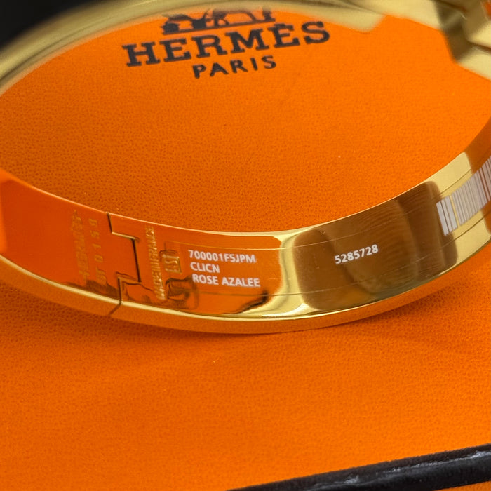 Hermès Clic H Enamel Bracelet – Gold-Rose-Silver Tone Finish
