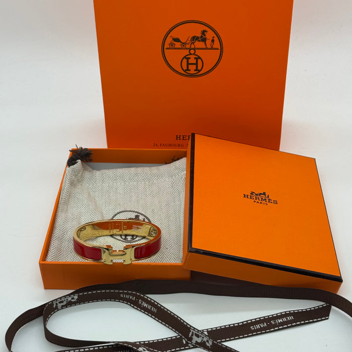 Hermès Clic H Bracelet – Enamel with Gold Tone