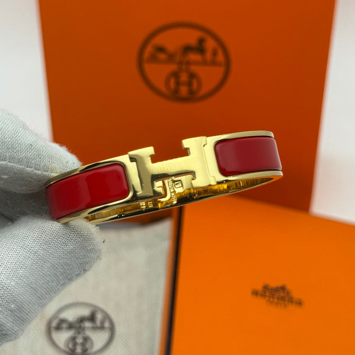Hermès Clic H Bracelet – Enamel with Gold Tone