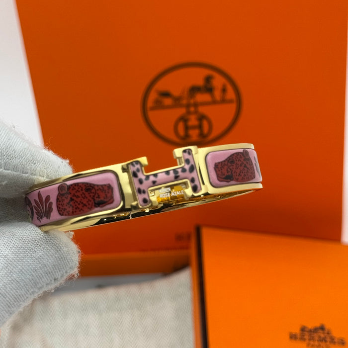 Hermès Clic H Jungle Love Enamel Bracelet – Gold Finish