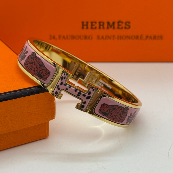 Hermès Clic H Jungle Love Enamel Bracelet – Gold Finish