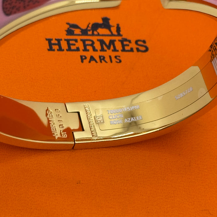 Hermès Clic H Jungle Love Enamel Bracelet – Gold Finish