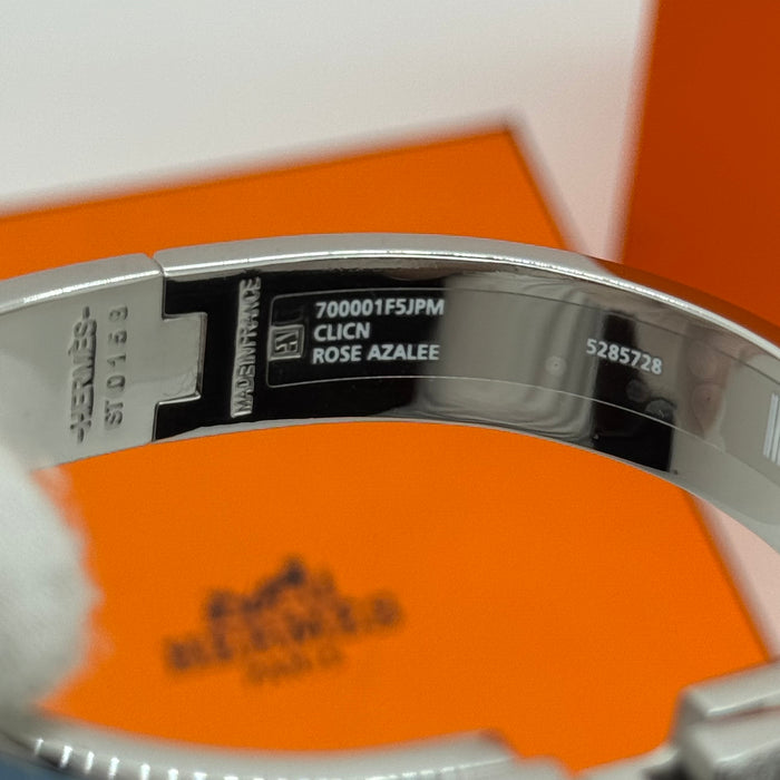 Hermès Clic H Bracelet – Croc Embossed Leather & Crystal H