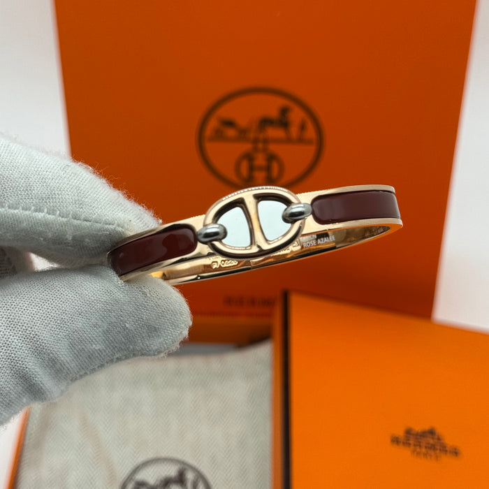 Hermès Chaine d’Ancre Clasp Enamel Bracelet – Rose - Gold Tone