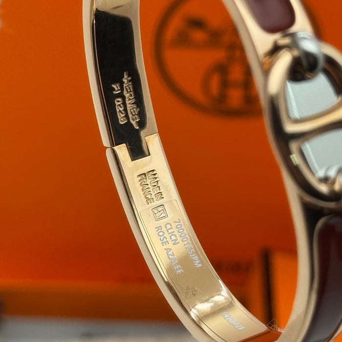 Hermès Chaine d’Ancre Clasp Enamel Bracelet – Rose - Gold Tone