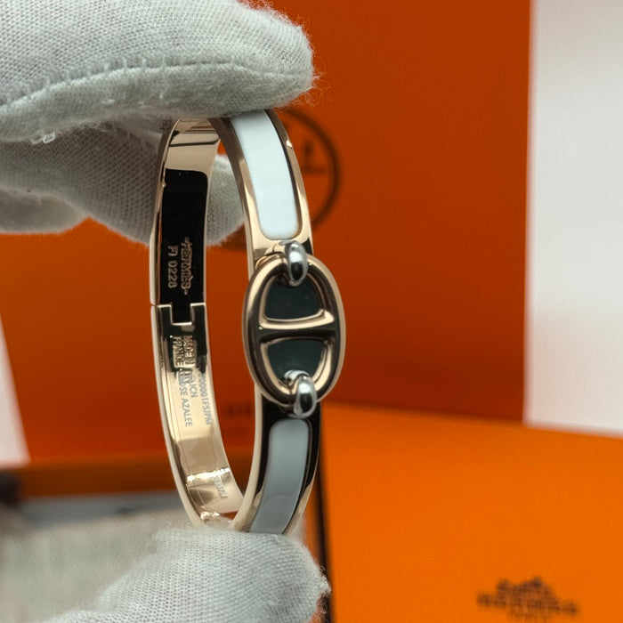 Hermès Chaine d’Ancre Clasp Enamel Bracelet – Rose - Gold Tone