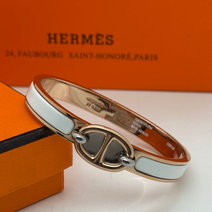 Hermès Chaine d’Ancre Clasp Enamel Bracelet – Rose - Gold Tone