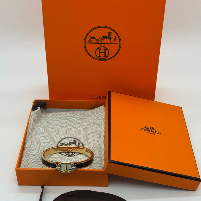 Hermès Chaine d’Ancre Clasp Enamel Bracelet – Rose - Gold Tone