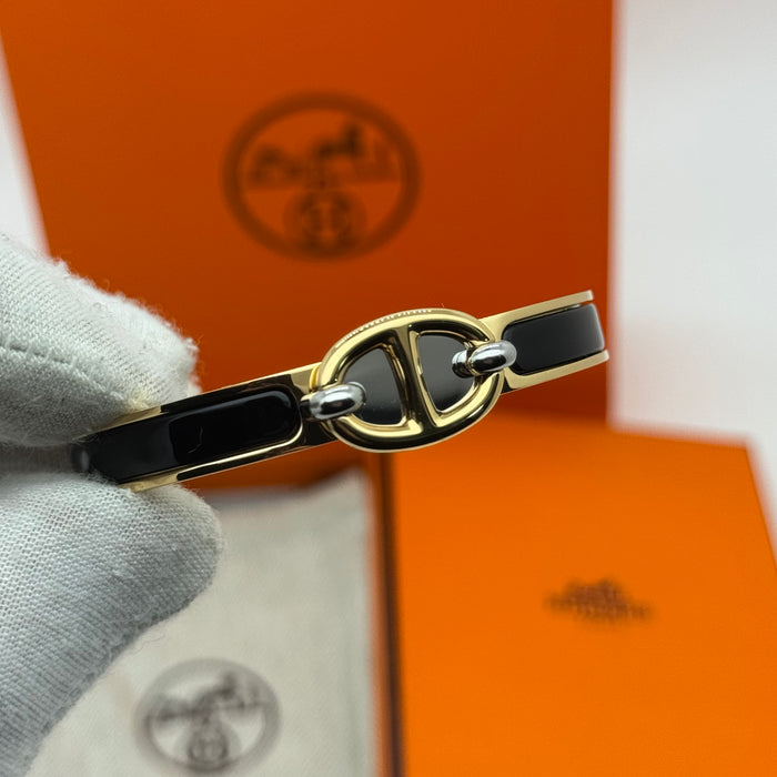 Hermès Chaine d’Ancre Clasp Enamel Bracelet – Rose - Gold Tone