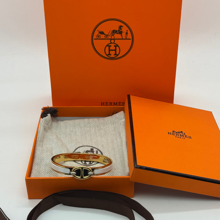 Hermès Chaine d’Ancre Clasp Enamel Bracelet – Rose - Gold Tone