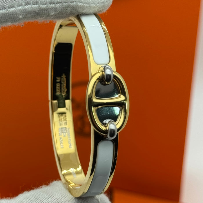 Hermès Chaine d’Ancre Clasp Enamel Bracelet – Rose - Gold Tone