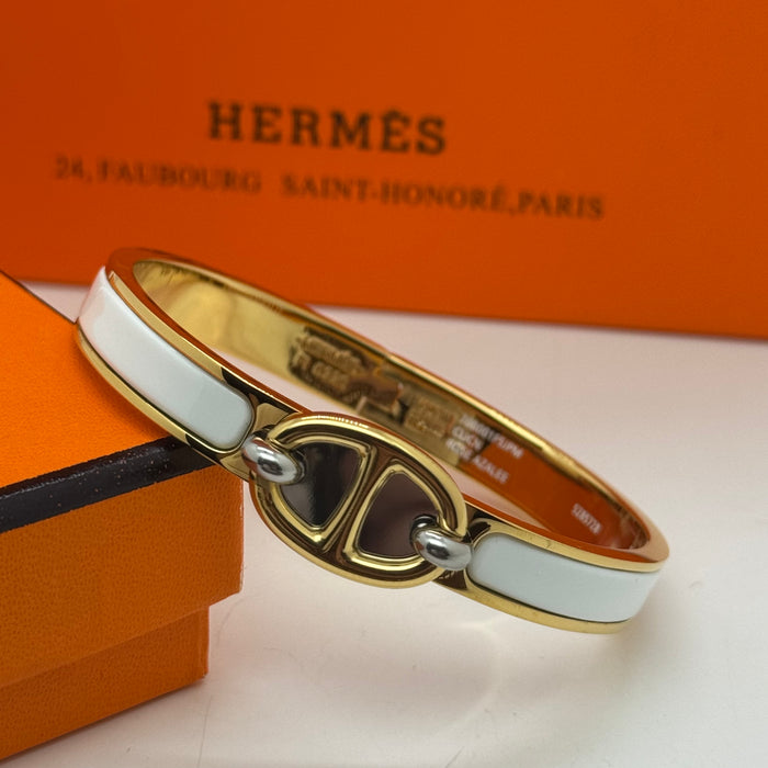 Hermès Chaine d’Ancre Clasp Enamel Bracelet – Rose - Gold Tone