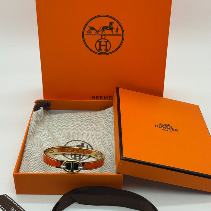 Hermès Chaine d’Ancre Clasp Enamel Bracelet – Rose - Gold Tone