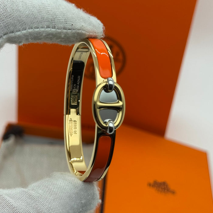 Hermès Chaine d’Ancre Clasp Enamel Bracelet – Rose - Gold Tone