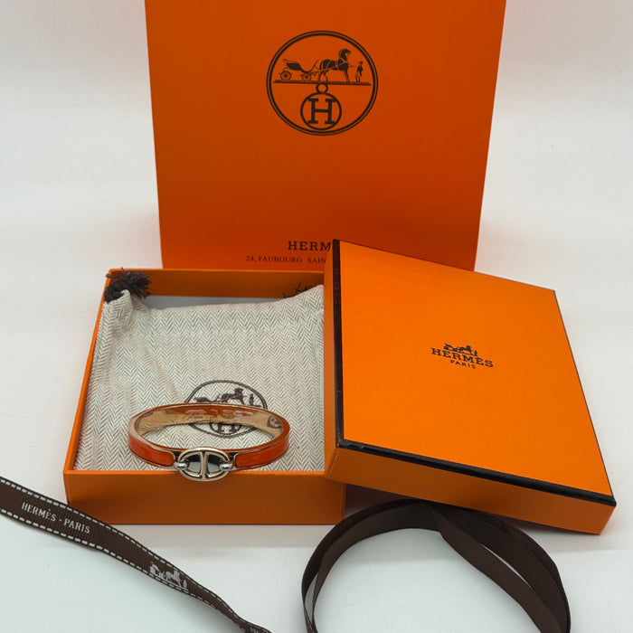 Hermès Chaine d’Ancre Clasp Enamel Bracelet – Rose - Gold Tone