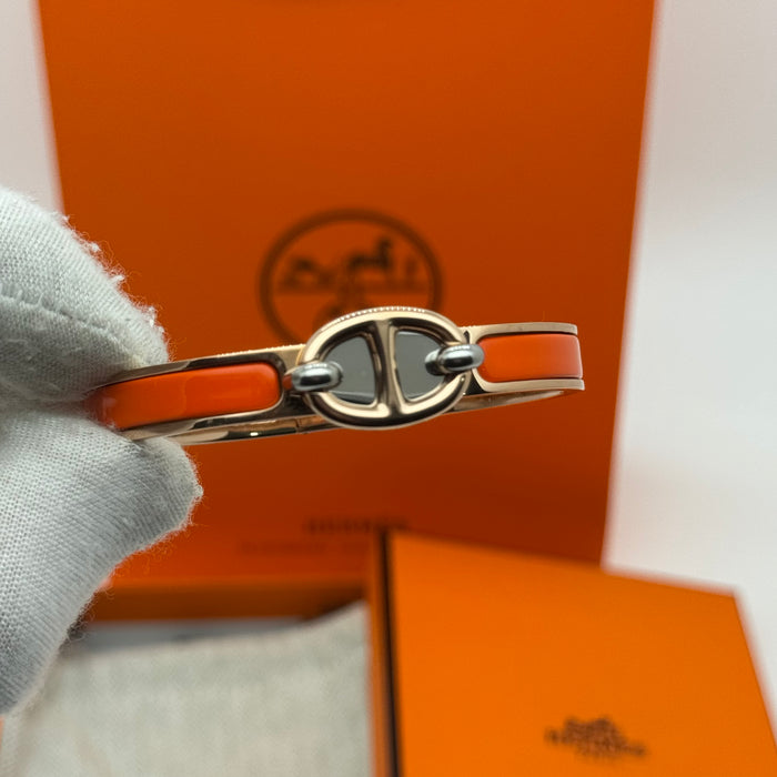 Hermès Chaine d’Ancre Clasp Enamel Bracelet – Rose - Gold Tone